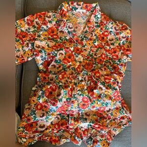 Love & Lore (Indigo) PJ short set - Poppy Red